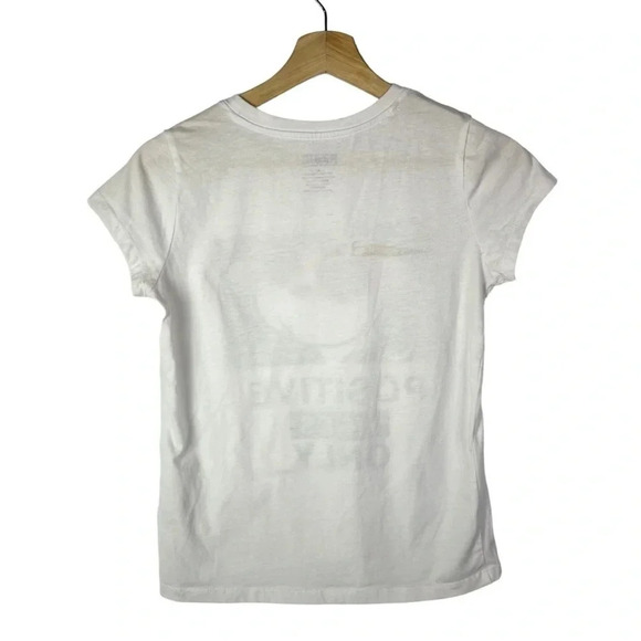 Peanuts Snoopy White Positive Vibes Only Crewneck Short Sleeve T-Shirt XL - Picture 2 of 5